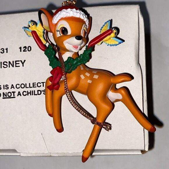 Disney Multicolor Bambi in Santa Hat Christmas Collectible Ornament OS - Picture 2 of 6